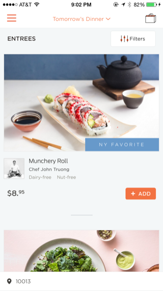 Munchery iPhone feeds screenshot